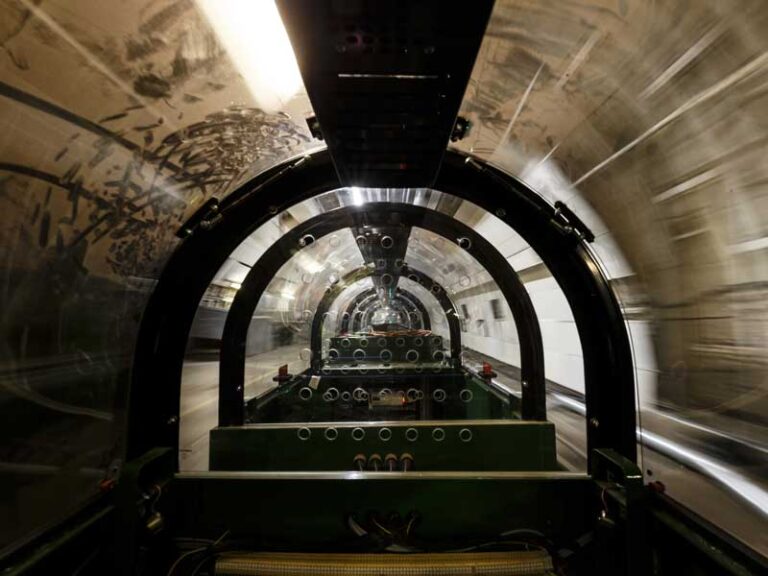 a tunnel with a circular object
