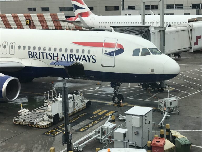 a plane parked at an airport