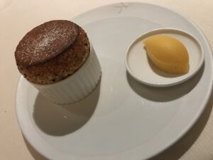 a plate with a dessert on it