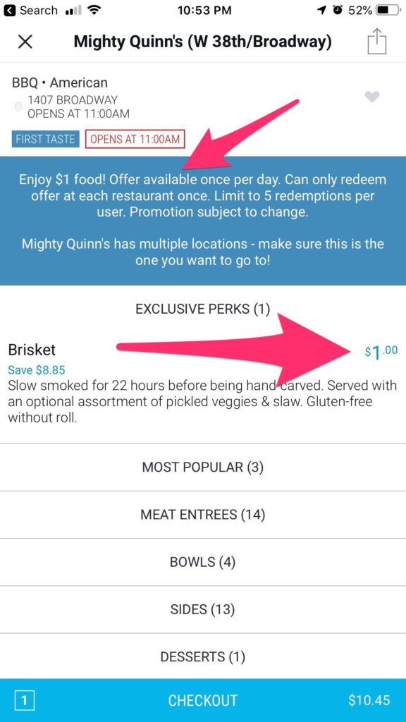 Ritual 1 Food Fest Offer