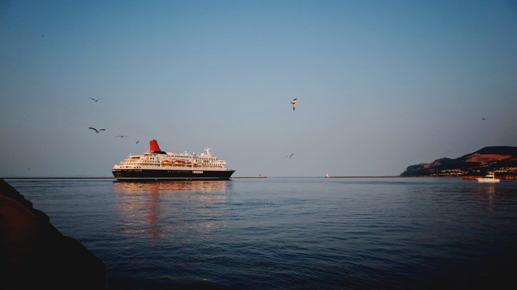 a ship in the water