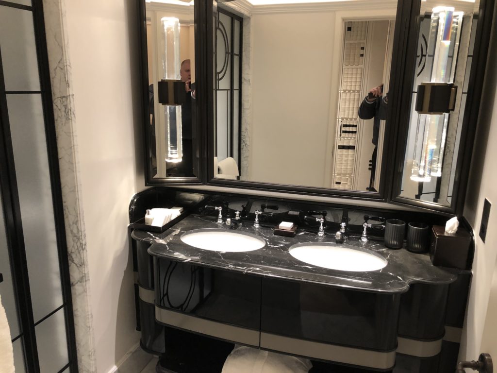a bathroom with a mirror and sinks
