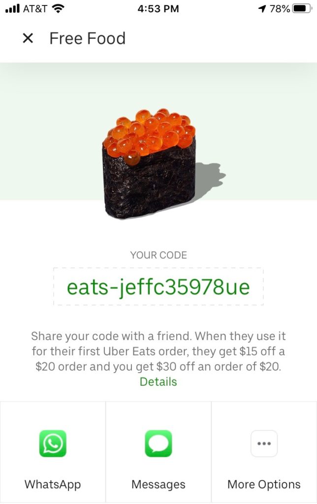 Uber Eats $15 Off