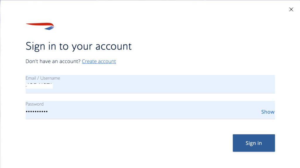 a screenshot of a login page